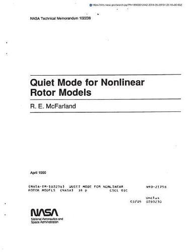 Quiet Mode for Nonlinear Rotor Models