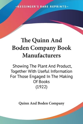 The Quinn And Boden Company Book Manufacturers