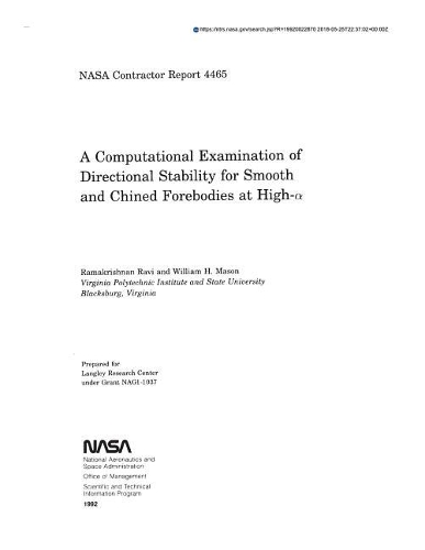 A Computational Examination of Directional Stability for Smooth and Chined Forebodies at High-Alpha