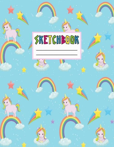 Sketchbook: Cute Unicorn Kawaii Sketch Book for Girls, Kids, Teens, Women (Perfect for Sketching, Drawing, Doodling, Journal, Note Pad, Birthday Party Favors)