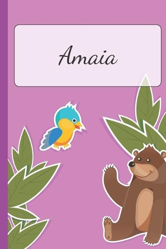 Amaia: Personalized Name Notebook for Girls - Custemized with 110 Dot Grid Pages - A custom Journal as a Gift for your Daughter or Wife - Perfect as School