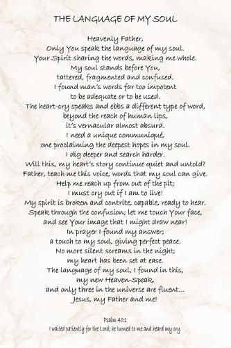 The Language Of My Soul: Faux Marble 6x9 Journal For Christian Women With 120 Blank Lined Pages For Journaling Your Thoughts, Inspirational Poem Notebook, Religious Gift Boo