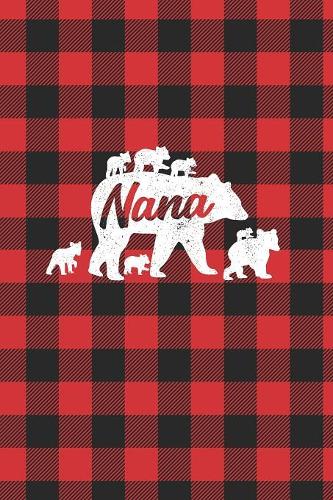 Nana: Lumberjack Buffalo Plaid Family Bear Nana Grandma 7 Cub Journal Notebook