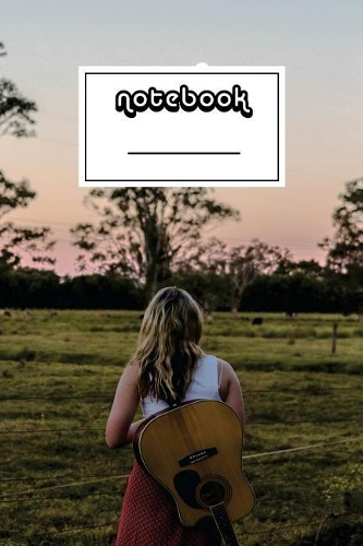 Notebook: Girl with Guitar Notebook - Beautiful 100-Page College-Ruled Work Book to Write in - Stylish 6 X 9 Lined Journal (Music Notebooks)