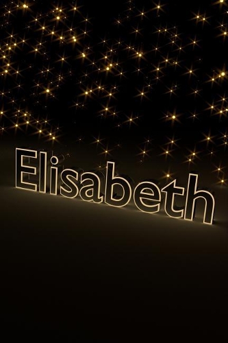 Elisabeth: Blank Notebook with Dot Grid Border & Cream Paper(1 Personalized Journals: Elisabeth's Gold Starry Lights)