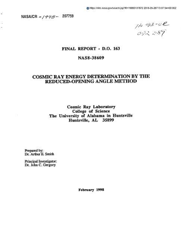 Cosmic Ray Energy Determination by the Reduced-Opening Angle Method