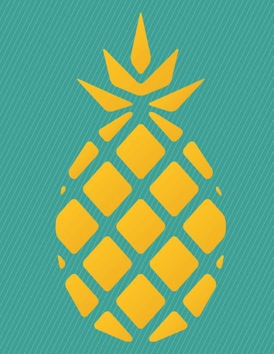 Wide Ruled Lined Paper Notebook: Pineapple