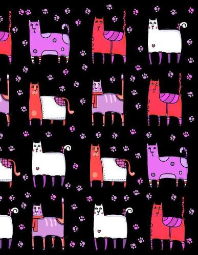 My Big Fat Journal Notebook For Cat Lovers Funny Cats Wearing Socks Pattern 9