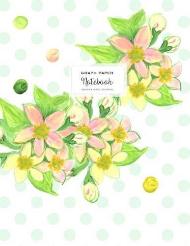 Graph Paper Notebook - Square Grid Journal: Mint & Pink Floral, Soft Cover, Extra Large 8.5 X 11
