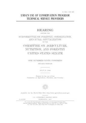USDA's use of conservation program technical service providers