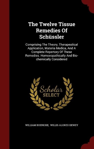 The Twelve Tissue Remedies Of Schüssler: Comprising The Theory, Therapeutical Application, Materia Medica, And A Complete Repertory Of These Remedies. Homoeopathically And Bio-chemically Co