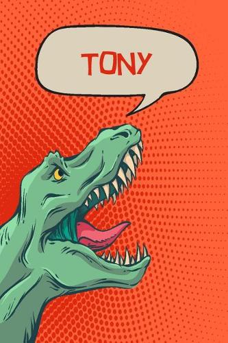 Tony: Personalized Dino Isometric Dot Paper Notebook 120 Pages 6x9