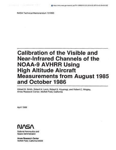 Calibration of the Visible and Near-Infrared Channels of the Noaa-9 Avhrr Using High-Altitude Aircraft Measurements from August 1985 and October 1986
