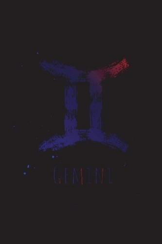 Gemini: Blank Notebook with Gemini Zodiac Symbol, Creative Brush Design, Makes a Great Journal, Diary, Sketchbook or School Notebook, 6"x9", 150 Blank Pages(16 Zodiac Symbols)