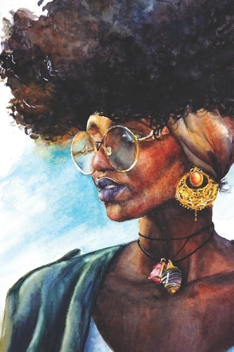 Notebook: Beautiful Handmade Watercolor Portrait of an African American Woman Pretty Blank Lined Notebook with Watercolor Art Design Artistic College Ruled Co