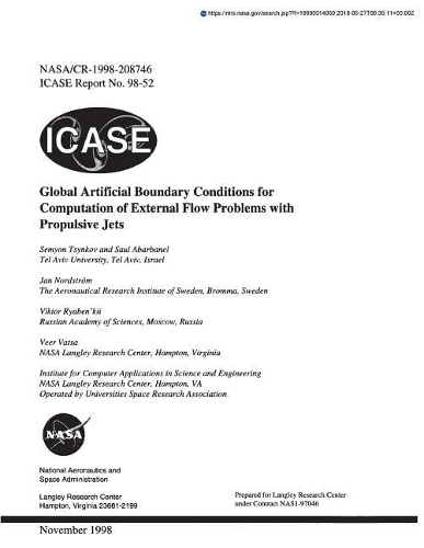 Global Artificial Boundary Conditions for Computation of External Flow Problems with Propulsive Jets