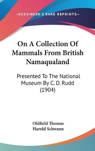 On A Collection Of Mammals From British Namaqualand