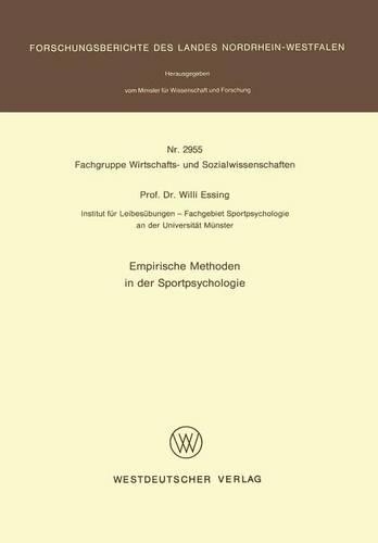 Empirische Methoden in der Sportpsychologie: (Fachgruppe Textilforschung)
