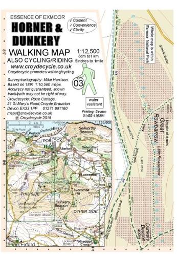 Horner & Dunkery Walking Map