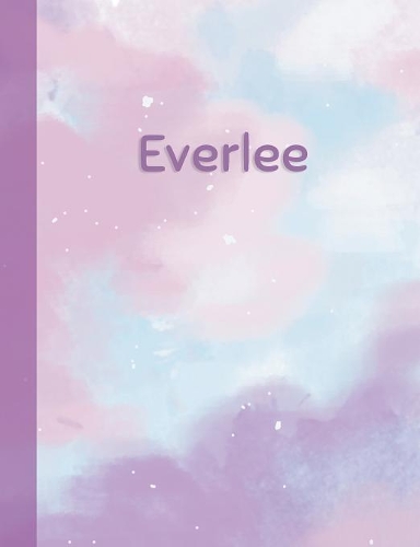 Everlee: Personalized Composition Notebook - College Ruled (Lined) Exercise Book for School Notes, Assignments, Homework, Essay Writing. Pink Blue Purple Cov