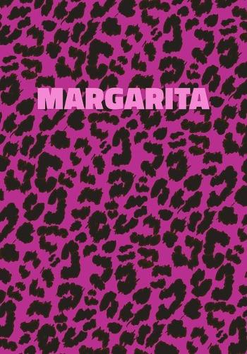 Margarita: Personalized Pink Leopard Print Notebook (Animal Skin Pattern). College Ruled (Lined) Journal for Notes, Diary, Journaling. Wild Cat Theme Design wi