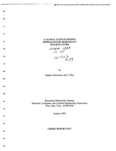 A Global Path Planning Approach for Redundant Manipulators