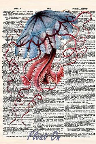 Float on: A 6x9 Matte Soft Cover Vintage Style Upcycled Dictionary Art Notebook with 120 Lined Pages