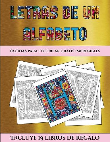 Páginas para colorear gratis imprimibles (Letras de un alfabeto inventado)