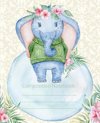 Composition Notebook: Elephant Fashion Line Paper Legal Ruled Notebook Writing Book For Elementary Grammer Home School Kids