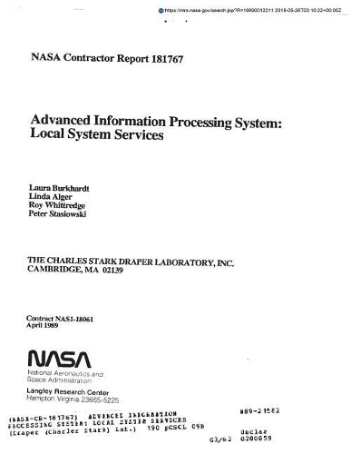 Advanced Information Processing System: Local System Services