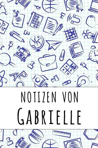 Notizen von Gabrielle: Kariertes Notizbuch mit 5x5 Karomuster für deinen personalisierten Vornamen