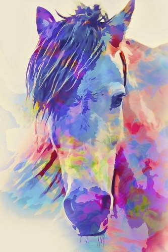 Notebook: Horse Painted Cover Design Composition Journal Diary