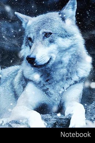 Notebook: Lobo, Bosque, Oscuro, Fondo Cuaderno / Diario / Libro de escritura / Notas - 6 x 9 pulgadas (15.24 x 22.86 cm), 110 páginas, superficie brillante.