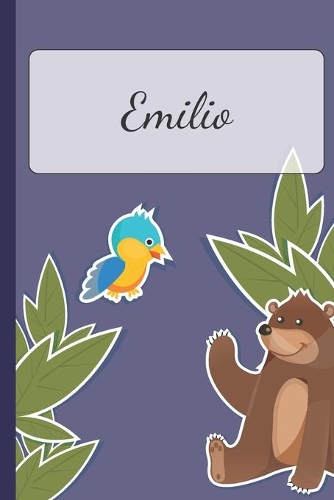 Emilio: Personalized Notebooks - Sketchbook for Kids with Name Tag - Drawing for Beginners with 110 Dot Grid Pages - 6x9 / A5 size Name Notebook - Perfect a
