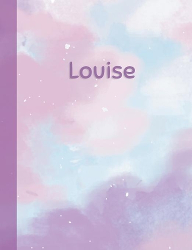 Louise: Personalized Composition Notebook - College Ruled (Lined) Exercise Book for School Notes, Assignments, Homework, Essay Writing. Purple Pink Blue Cov