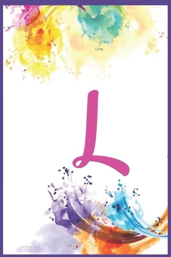 L: Monogram Initial: L Notebook for Women and Girls, green Floral 9 x 9