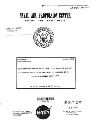 Rotor Fragment Protection Program: Statistics on Aircraft Gas Turbine Engine Rotor Failures That Occurred in Us Commercial Aviation During 1979