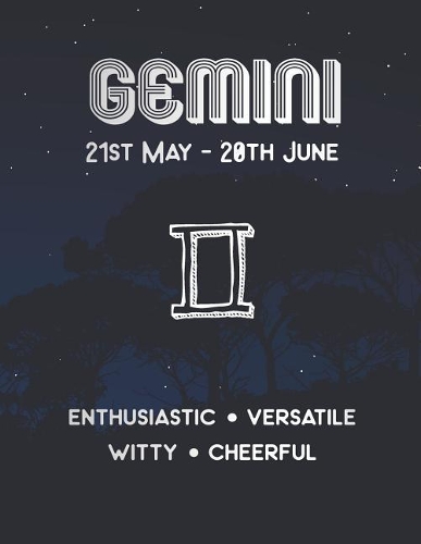 Gemini: Zodiac Sign Journal Notebook. Night Sky Star Cover 8.5 x 11 110 Pages Lined Journal Paper