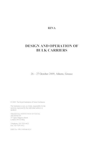 Design & Operation of Bulk Carriers, Athens