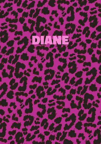 Diane: Personalized Pink Leopard Print Notebook (Animal Skin Pattern). College Ruled (Lined) Journal for Notes, Diary, Journaling. Wild Cat Theme Design wi