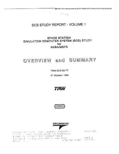 Space Station Simulation Computer System (Scs) Study for Nasa/Msfc. Volume 1: Overview and Summary