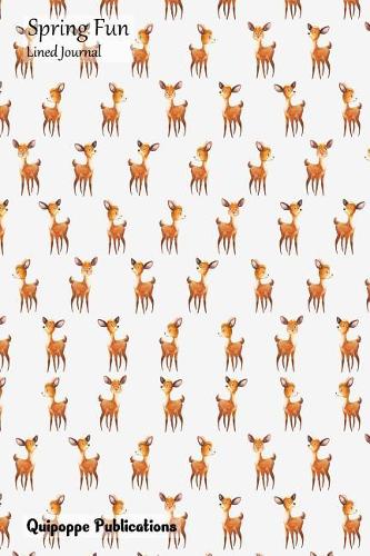 Spring Fun Lined Journal: Medium Lined Journaling Notebook, Spring Fun Just Deer Pattern Jb6 Cover, 6x9, 134 Pages