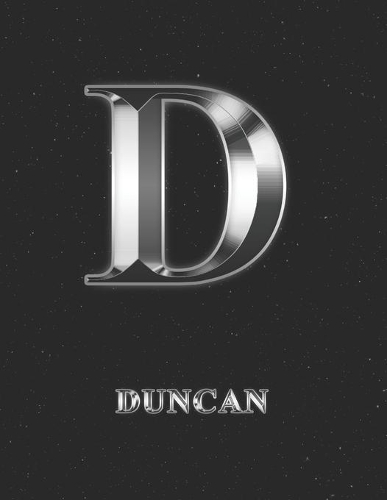 Duncan: 2 Year Weekly Planner with Note Pages (24 Months) - Silver Effect Personalized Custom Letter D Initial First Name - 2020 - 2021 - Week Planning - Mo