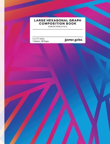 Large Hexagonal Graph Composition Book: Geometric Prism (Style D)(22 Geometric Prism-D)