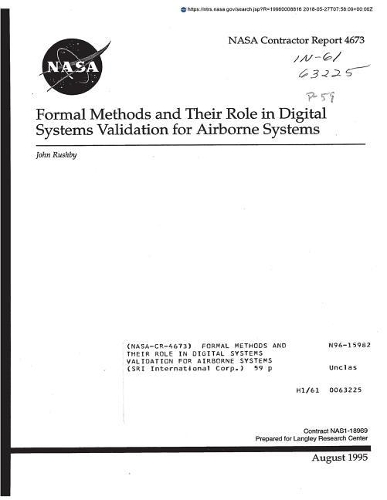 Formal Methods and Their Role in Digital Systems Validation for Airborne Systems