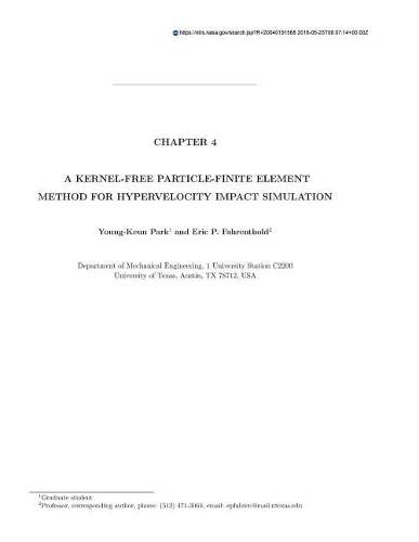A Kernel-Free Particle-Finite Element Method for Hypervelocity Impact Simulation. Chapter 4