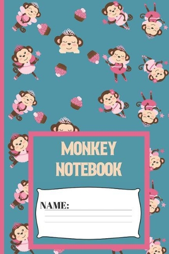 Monkey Notebook: Small funny composition notebook 120 pages (6 x 9 Inch). Cup Cake Monkey Blank lined notebook for monkey lovers