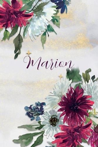 Marion: Personalized Journal Gift Idea for Women (Burgundy and White Mums)