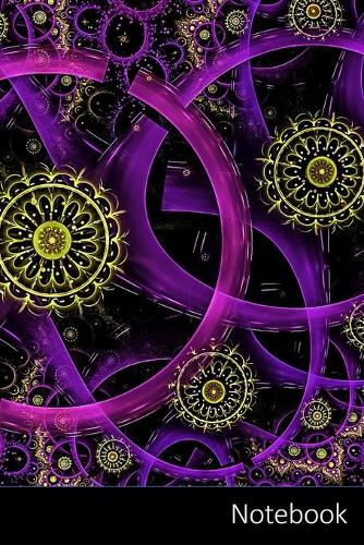 Notebook: Fractal, Neon, Rings, Geometric themed Notebook / Journal / Diary / Composition book / Daily Planner / Sketchbook - 6 x 9 inches (15,24 x 22,86 cm),