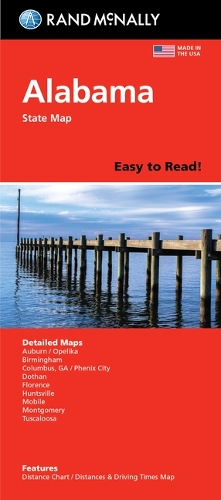 Rand McNally Easy to Read Folded Map: Alabama State Map